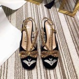 women's shoes new diamond suede mid-heel sandals spring and summer baotou thick with high heels