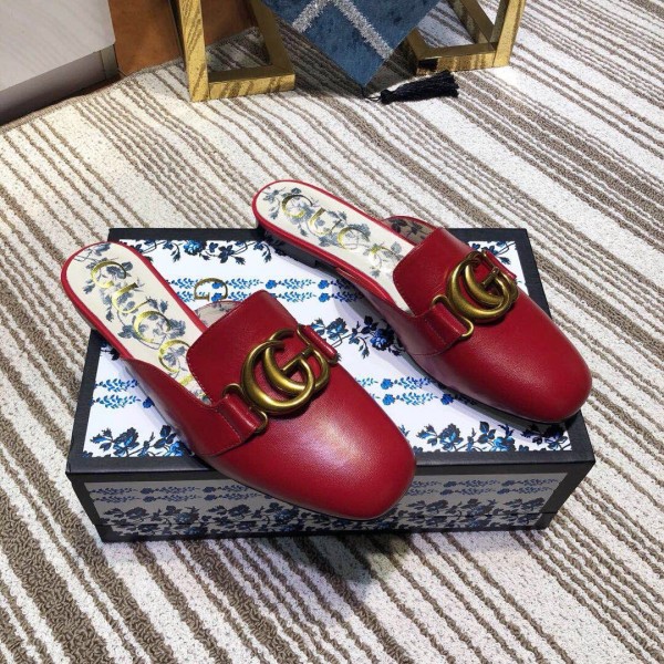 2019 spring and summer new fashion casual trend wild women's shoes metal buckle flat bottom baotou half slippers