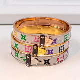 Europe and the United States new letter straight buckle bracelet rose gold and silver gold three color choice