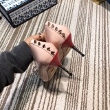 2019 spring and autumn single shoes shallow mouth set flat flat pointed shoes bowknot high heel women's shoes