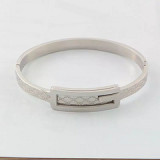 New popular exquisite workmanship plaid letters simple and generous wild titanium steel rose gold 4 color women ring