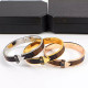 European and American new classic color leather star flower bracelet titanium steel brown bracelet couple jewelry