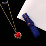 and the United States small red heart wings letter necklace women plated 18K gold clavicle chain Valentine's Day series