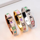 Europe and the United States new letter straight buckle bracelet rose gold and silver gold three color choice