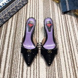 2019 new wild pointed sandal women summer fashion wear baotou lazy half slippers female stiletto