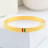 Europe and the United States with the titanium steel red and green bar ring women models rose gold accessories jewelry