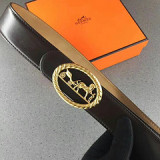 wide 3.8cm vacuum plating imported leather production Fashion casual wild two-color optional men's belt