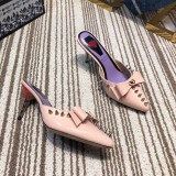 2019 new wild pointed sandal women summer fashion wear baotou lazy half slippers female stiletto