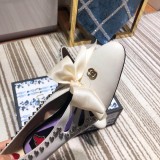 19 spring new fashion high heel women's shoes bowknot  rivet thick with single shoes