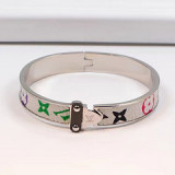 Europe and the United States new letter straight buckle bracelet rose gold and silver gold three color choice
