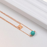 Silver plated inlaid turquoise exquisite fashion women models clavicle chain set chain