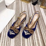 women's shoes new diamond suede mid-heel sandals spring and summer baotou thick with high heels