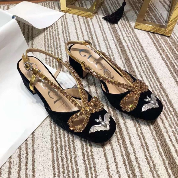 women's shoes new diamond suede mid-heel sandals spring and summer baotou thick with high heels