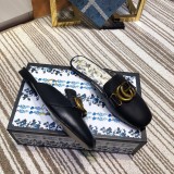 2019 spring and summer new fashion casual trend wild women's shoes metal buckle flat bottom baotou half slippers