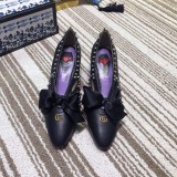 19 spring new fashion high heel women's shoes bowknot  rivet thick with single shoes