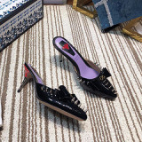 2019 new wild pointed sandal women summer fashion wear baotou lazy half slippers female stiletto