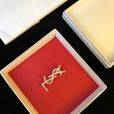ysl 2018 Saint Laurent counter new diamond letter YSL brooch