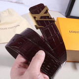 crocodile without stitching with original single letter metal buckle