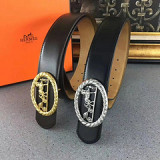 wide 3.8cm vacuum plating imported leather production Fashion casual wild two-color optional men's belt