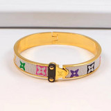 Europe and the United States new letter straight buckle bracelet rose gold and silver gold three color choice