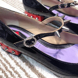 2019 spring and summer new pointed butterfly rivet word with wild black flat women's shoes