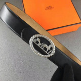 wide 3.8cm vacuum plating imported leather production Fashion casual wild two-color optional men's belt
