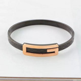 New popular exquisite workmanship plaid letters simple and generous wild titanium steel rose gold 4 color women ring