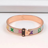 Europe and the United States new letter straight buckle bracelet rose gold and silver gold three color choice