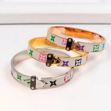 Europe and the United States new letter straight buckle bracelet rose gold and silver gold three color choice