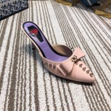 2019 new wild pointed sandal women summer fashion wear baotou lazy half slippers female stiletto