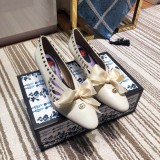 19 spring new fashion high heel women's shoes bowknot  rivet thick with single shoes
