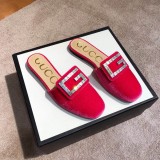 2019 spring new rhinestones half tow luxury velvet flat slippers casual shopping comfortable women's shoes
