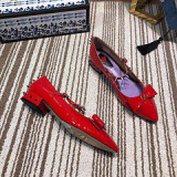 2019 spring and summer new pointed butterfly rivet word with wild black flat women's shoes