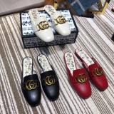 2019 spring and summer new fashion casual trend wild women's shoes metal buckle flat bottom baotou half slippers