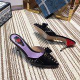 2019 new wild pointed sandal women summer fashion wear baotou lazy half slippers female stiletto
