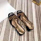 women's shoes new diamond suede mid-heel sandals spring and summer baotou thick with high heels