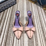 2019 new wild pointed sandal women summer fashion wear baotou lazy half slippers female stiletto