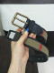 3.4Cm imported fabric copper buckle double-sided head into a leather business casual wild men's belt