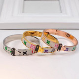Europe and the United States new letter straight buckle bracelet rose gold and silver gold three color choice