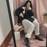 Small white shoes women 2019 spring new joker real leather flat bottom shoes men's casual shoes