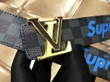 2017 winter supreme series black grid tree cake cowhide stainless steel hardware buckle belt
