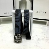 new 3.8cm men's Gucci double G hang buckle front camouflage marine team hit color imported first layer cowhide bottom layer flat grain cowhide