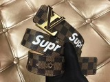 2017 winter supreme series black grid tree cake cowhide stainless steel hardware buckle belt