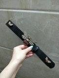 size: 3.4Cm spot real shot exquisite pearl butterfly buckle fashion wild female belt