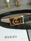 crocodile leather boutique high-end steel buckle hand-woven 3.8Cm black, brown men's belt