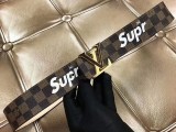 2017 winter supreme series black grid tree cake cowhide stainless steel hardware buckle belt