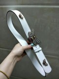 GUCCI3.4Cm delicate pearl butterfly buckle with double-sided head into sheepskin fashion wild belt
