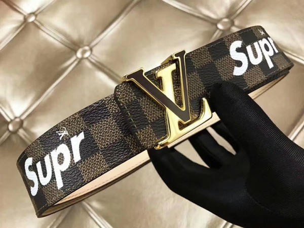 2017 winter supreme series black grid tree cake cowhide stainless steel hardware buckle belt