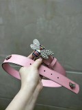size: 3.4Cm spot real shot exquisite pearl butterfly buckle fashion wild female belt