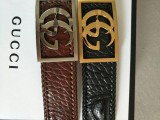 crocodile leather boutique high-end steel buckle hand-woven 3.8Cm black, brown men's belt